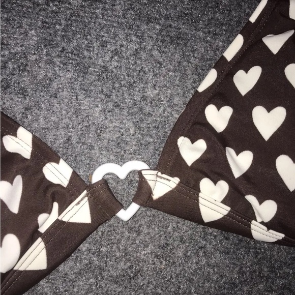 Y2k Jantzen ruby swimsuit heart bikini  with ring large Medium hearts Pin Up - Picture 7 of 7